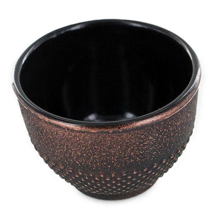 4 Black and Bronze Cast Iron Cups 0.15 L