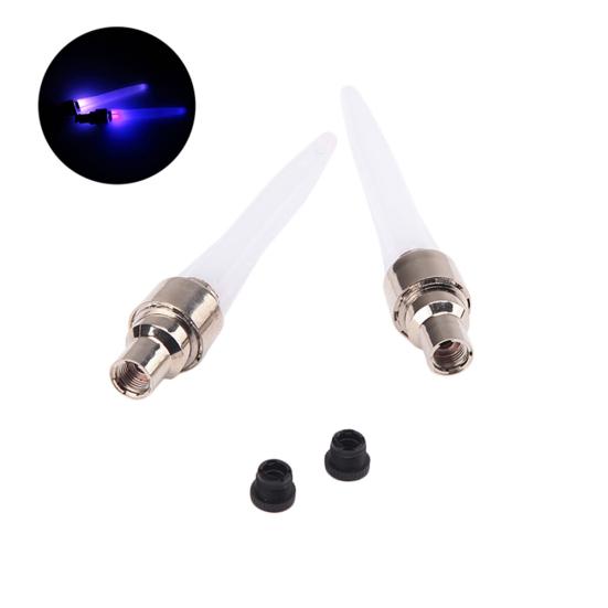 2Pcs Bicycle Night Safety Warning Lamp Bike Tire Valve Caps Wheel LED Light