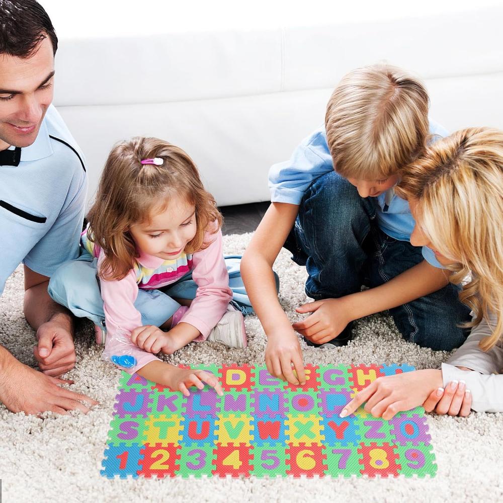 36Pcs Mini Number Alphabet Alphabet Puzzle,Floor Mat for Baby, Foam Puzzle Play Table Mat,Alphabet Mat Play Mats for Toddlers
