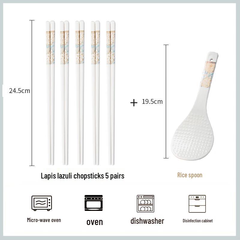 Jingdezhen Ceramic Chopsticks & Spoon Set