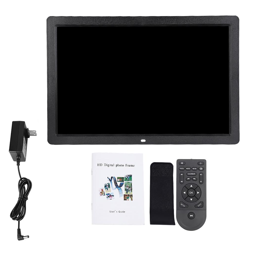 17Inch 1440*900HD Digital Photo Picture Frame Alarm Clock Player Album Remote Control White