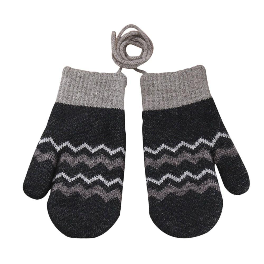 Warm Kids Winter Gloves Windproof Knitted Gloves Cute Children Mittens for 0-3 Years Old Toddler