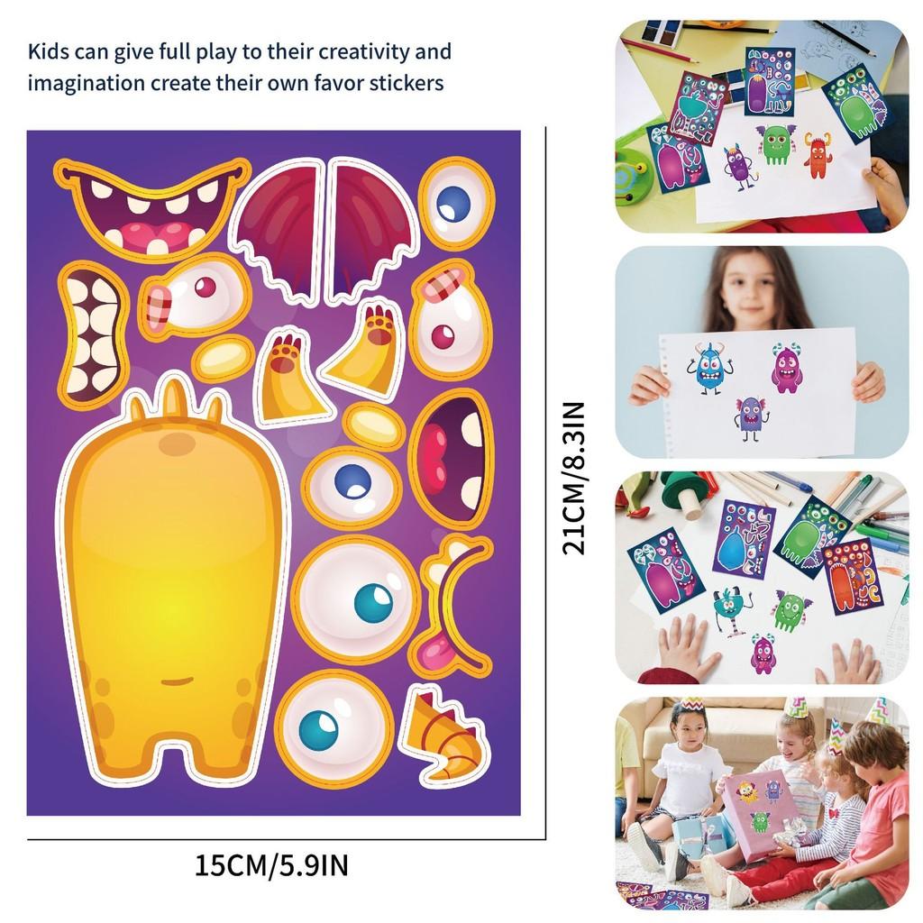 Cute Halloween Monsters Interactive Puzzle And Diy Stickers For Kids And Parents