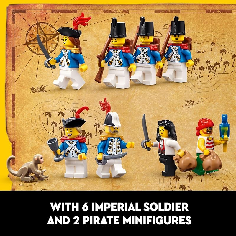 LEGO Icons El Dorado Fortress Assembly Kit pirate gifts Includes pirate ship and 8 minifigures Nostalgic gift ideas for adults who love challenging