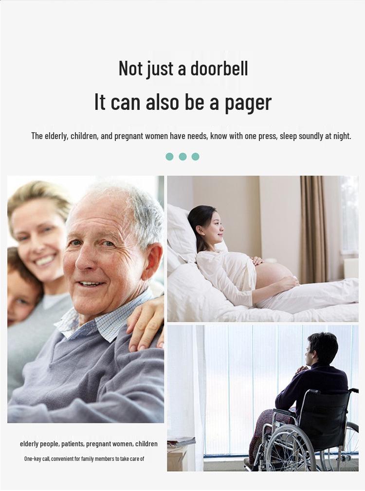 Long-Range Wireless Doorbell with Remote Control and Dual Chimes for Home & Elderly Assistance