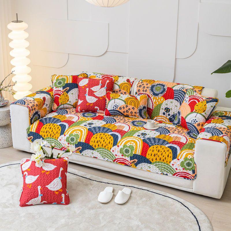 Quilted Sofa Towel Cushion Four Season Universal Slipcover Non-slip Cloth Sofa Covers for Living Room Couch Sofa Towel