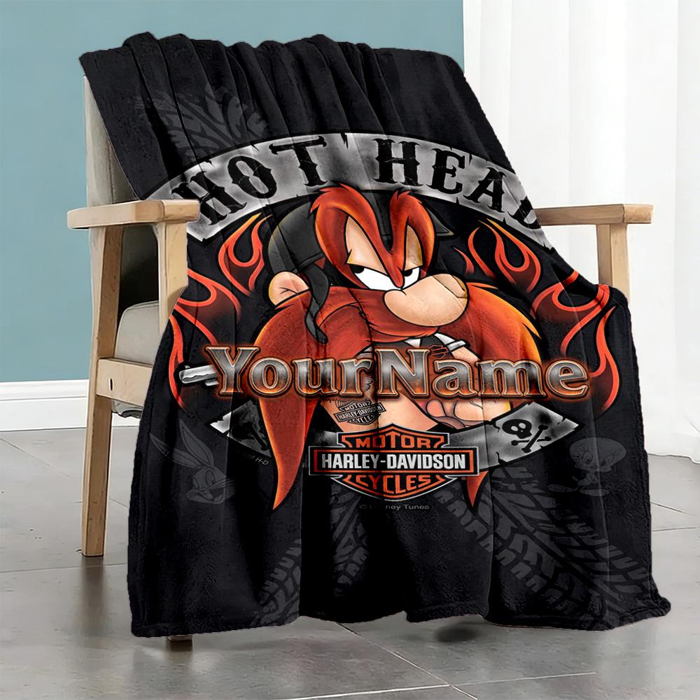 Harley-davidson Motorcycles Customize Text Blanket Multi-purpose Customizable Blanket Soft Warm Cozy for Bed Bedding Nap Living Room for All Occasions