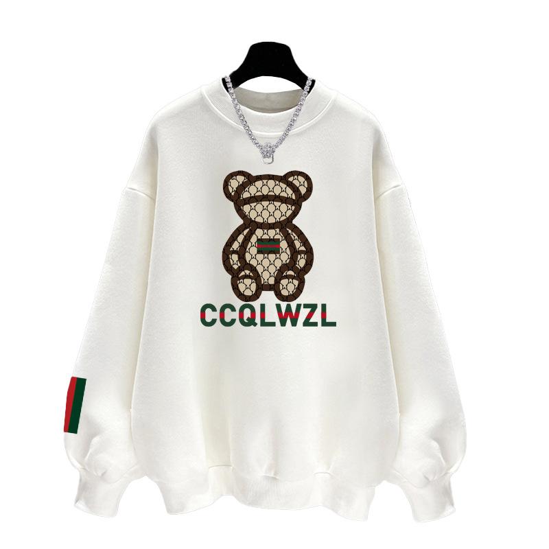 Spring, autumn and winter new velvet thickened hoodless cotton sweater women's loose long-sleeved thin coat ins
