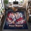 Crystal Velvet Rug Poland Football Print Custom Name Text Floor Mat Home Decor