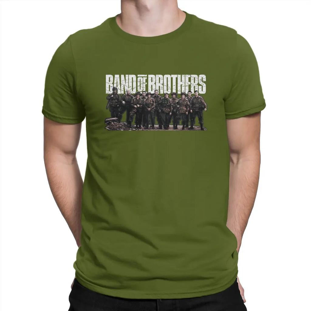 All Member T-Shirt for Men B-Band Of Brother TV Novelty Cotton Tees Round Neck Short Sleeve T Shirts Gift Idea Clothing