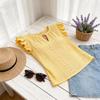 Sommer Damen Polyester Strick Rundhals Rüschenärmel T-Shirt Mit Lockerer Passform Für Freizeitkleidung
