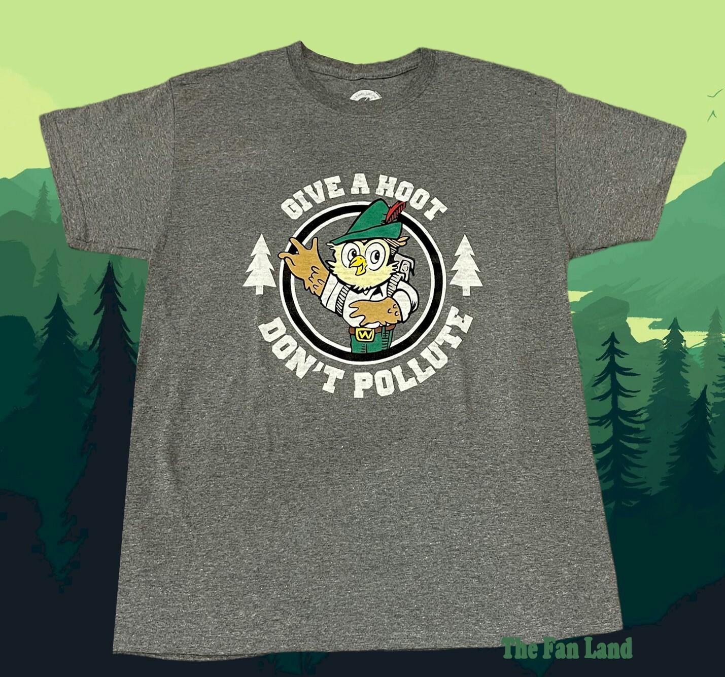 New Woodsy Owl Give a hoot Don t pollute 1971 Classic Logo Mens T-Shirt S разноцветный