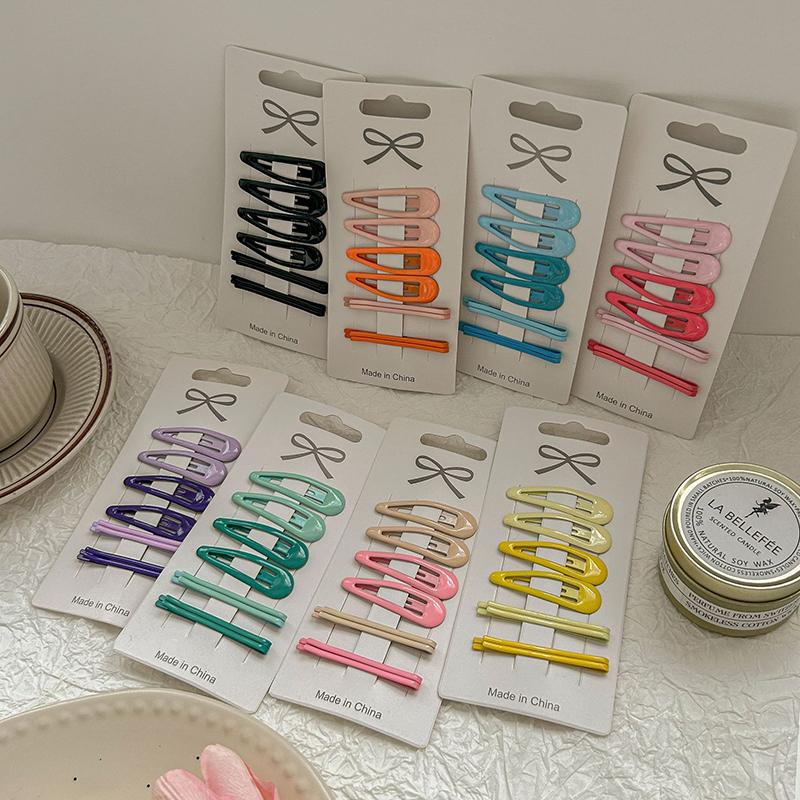 8Pcs/Set 5cm Candy Color Waterdrop Shape Hairpins Sweet Hair Clips Girls Kids Barrettes Slid Clip Fashion Hair Accessories