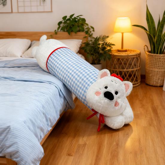 Long Dog Pillow Stuffed Animal Cute Puppy Leg Pillow Fluffy Back Support Cushion Cuddly Plush Toy for Side Sleeping Sitting