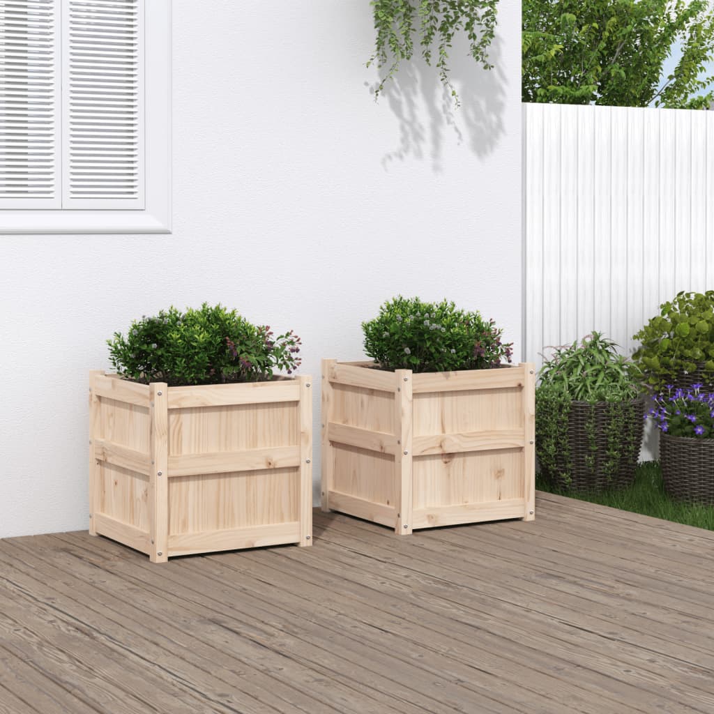 Planters 2 Pcs Solid Pine Wood