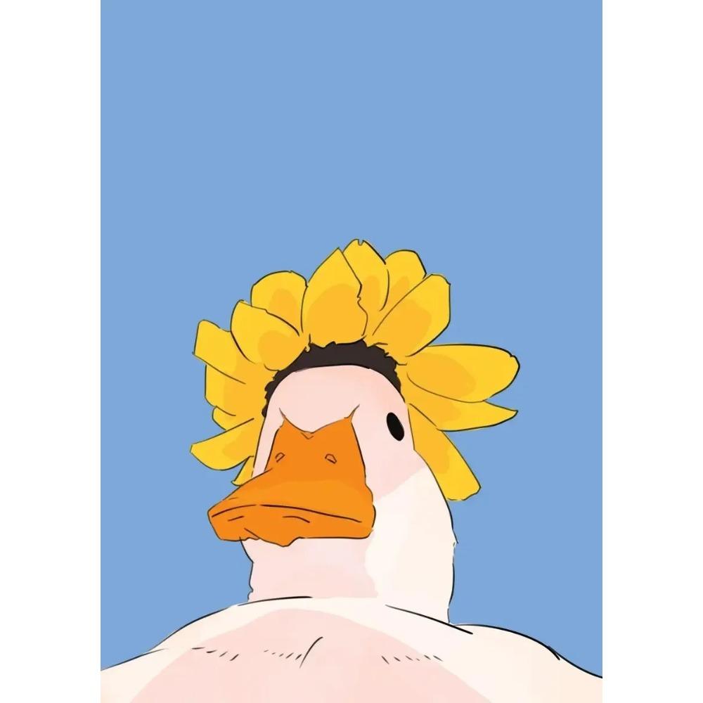 Canvas Painting Funny Memes Duck Posters and Prints Modern Lovely Duck Wall Art Picture for Living Room Home Bedroom Cafe Decor