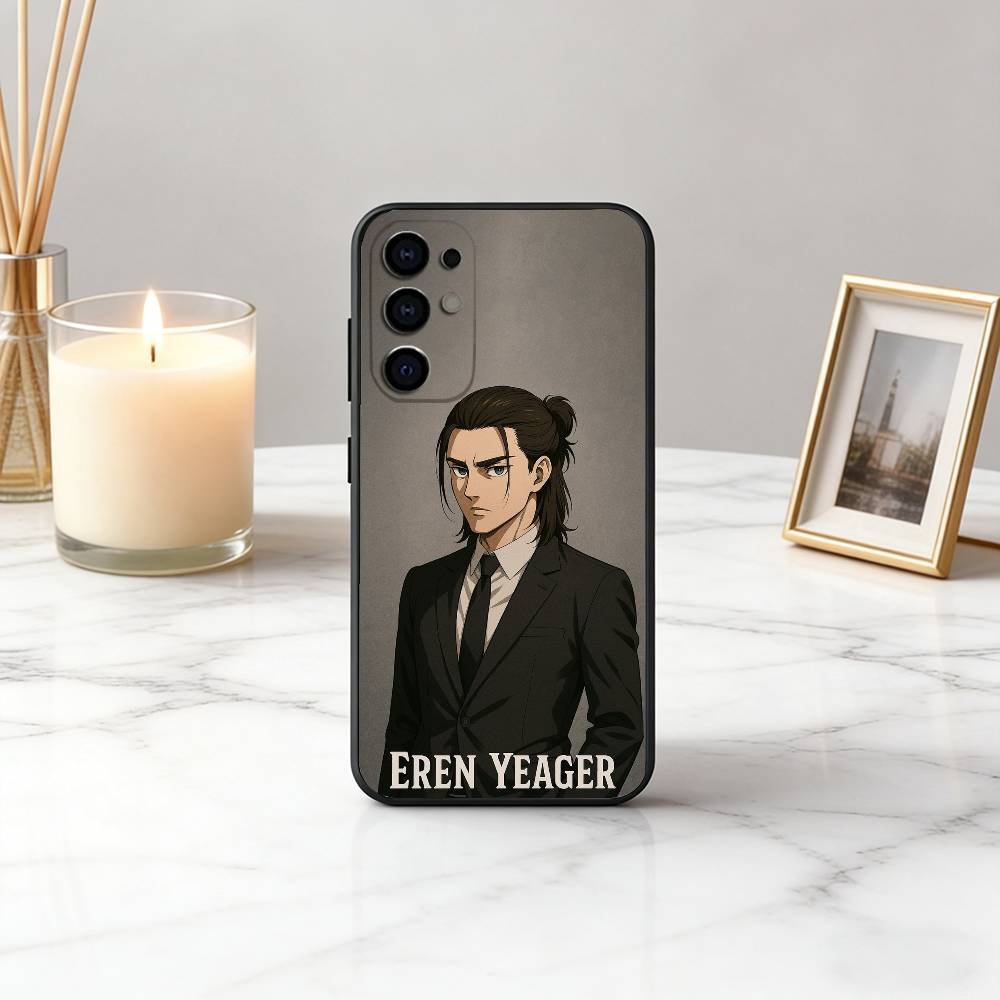 Att-ack on ti-tan Cool E-Eren Y-Yeager Phone Case Black Silicone Soft For Samsung S25,S24,S21,S22,S23,S30,Ultra,S20,Plus,Fe,Lite