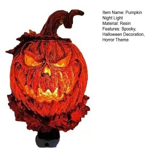 Pumpkin Night Light Spooky Halloween LED Lighted Pumpkin for Halloween Bedroom Living Room Home Decor