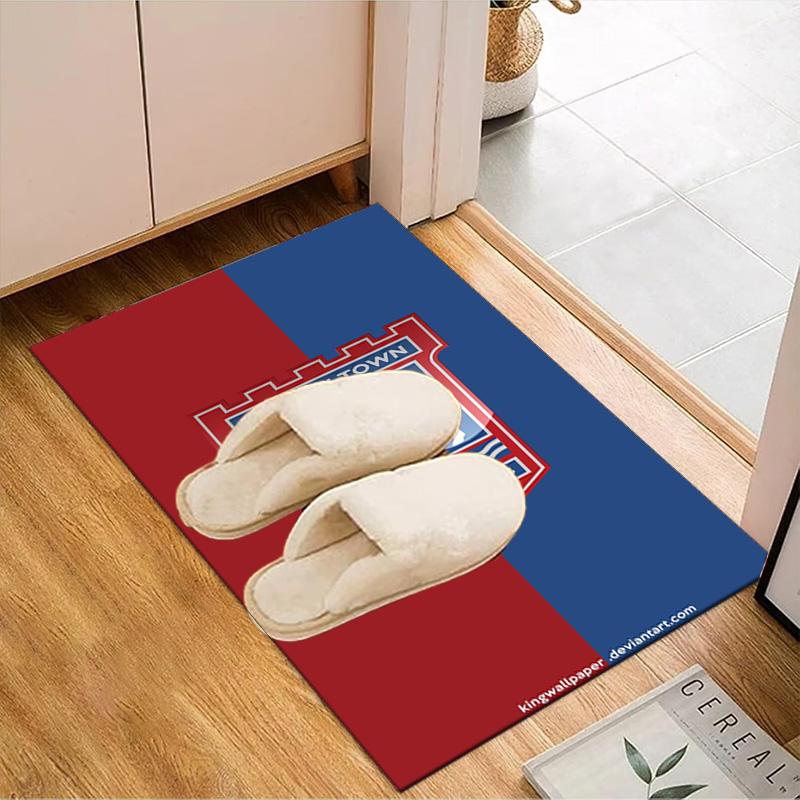 Town Football Club Crest Printed Office Carpet Chair Cushion Entryway Rug, Rugs for Living Room, Bedroom Christmas gifts