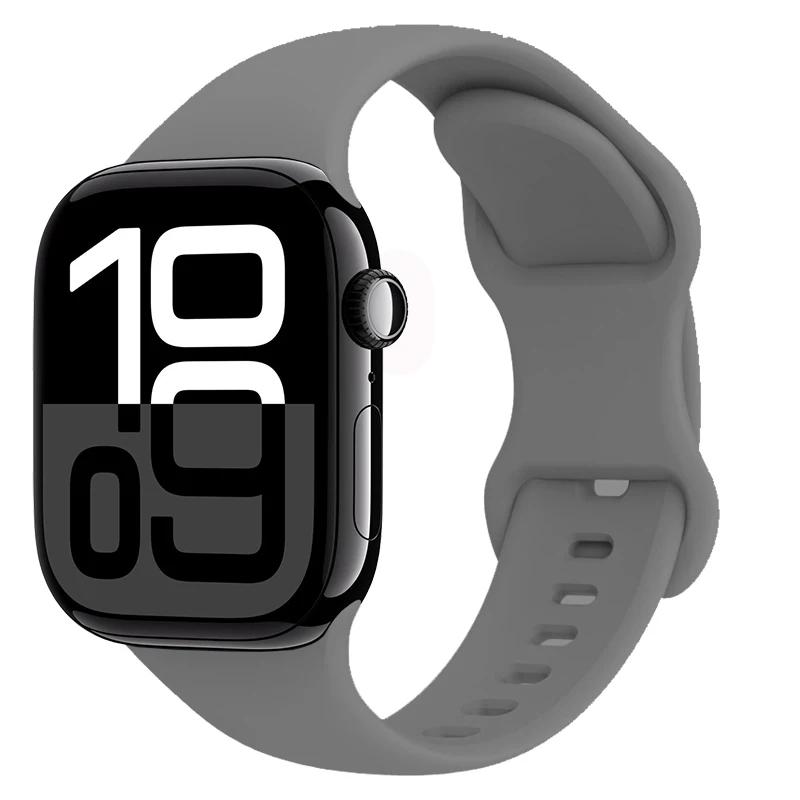 Silicone Strap for Apple Watch Band 45mm 41mm 44mm 40mm 49mm Series 10 46mm 42mm Bracelet for iWatch Ultra 9 8 7 6 5 4 SE2 Strap