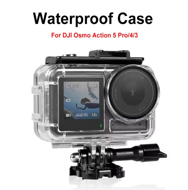 For DJI Osmo Action 5 Pro/4/3 Action Camera 60M Waterproof Case Underwater Housing Diving Cover Anti-Fog Diving Protective Shell