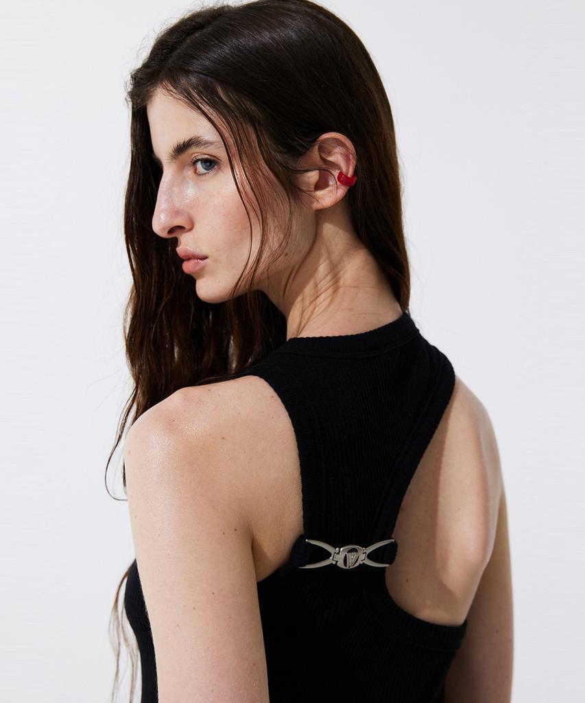 WNDERKAMMER Back Cut-Out Sleeveless Dress_Black