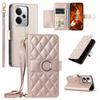 Phone Case for Realme 14T 5G/14 5G/P3 5G/Neo7x 5G Ring Buckle Wallet Stand Rhombus Crossbody Leather Mobile Cover