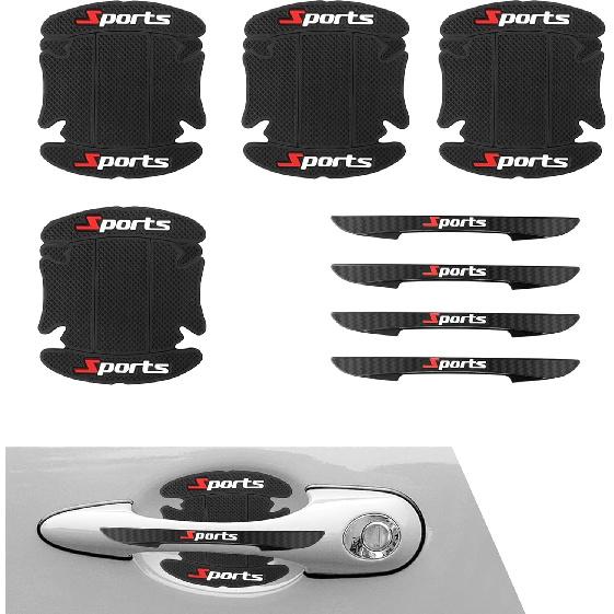8PCS Car Door Protector, Sports Car Door Handle Scratch Protector, Door Handle Bowl Sticker, Doors Handle Protection Accessories, Universal for Most