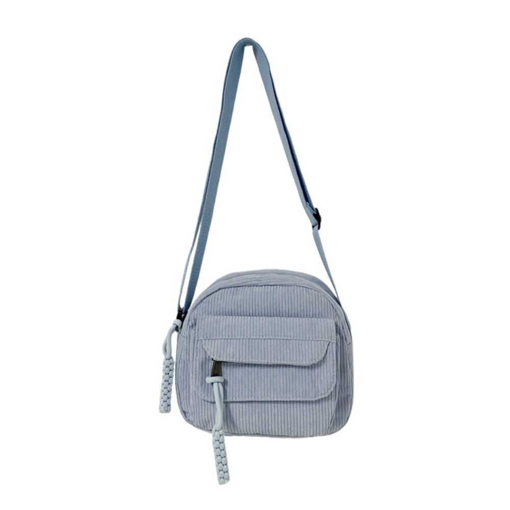 Large Capacity Corduroy Crossbody Bag Handbag Small Message Bag Corduroy Shoulder Bag  Student синий
