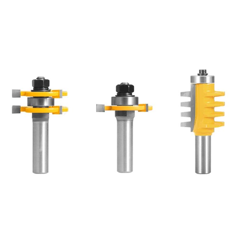 Professional Router Bit Set 1/2 1/4 Shank High Impact Strength Carbide Alloy Tenon Material Milling Tool for Woodworking