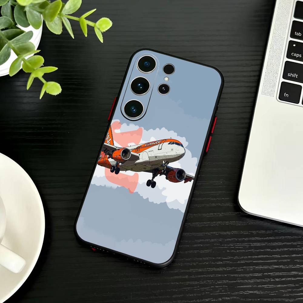 B-Graffiti Travel Airplane Pattern Phone Case For Samsung S26,S25,S24,S23,S22,S21,S20,Plus,Fe,Lite,Others Black Cover