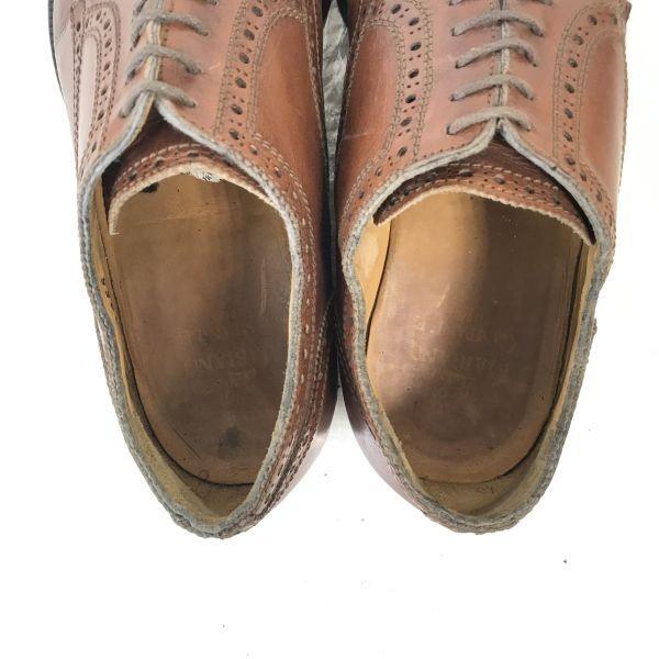 MARIANO CAMPANILE/Vintage Leder Straight Tip Semi-Brogue Schuhe/6/24.5-25.0/Braun/Business(GEBRAUCHT)