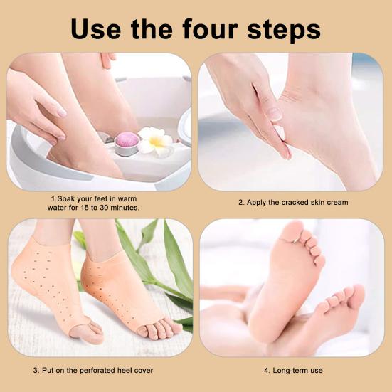 1 Pair Heel Protector Cover Plantar Fasciitis Blister Cracked Heels Spurs Pain Relief Non-slip Breathable Men Women Heel Guard Sleeve