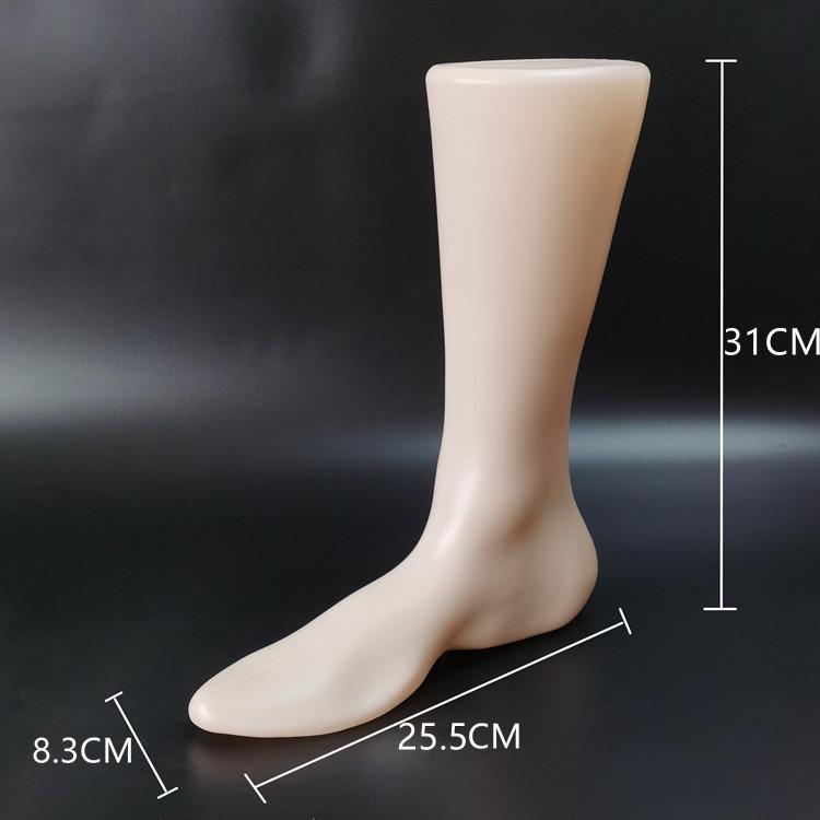 Black Plastic Foot Mannequin Model for Displaying Socks and Shoes - Male & Female Style, Flat-Bottomed, Ideal for Retail and Fashion Showcases.