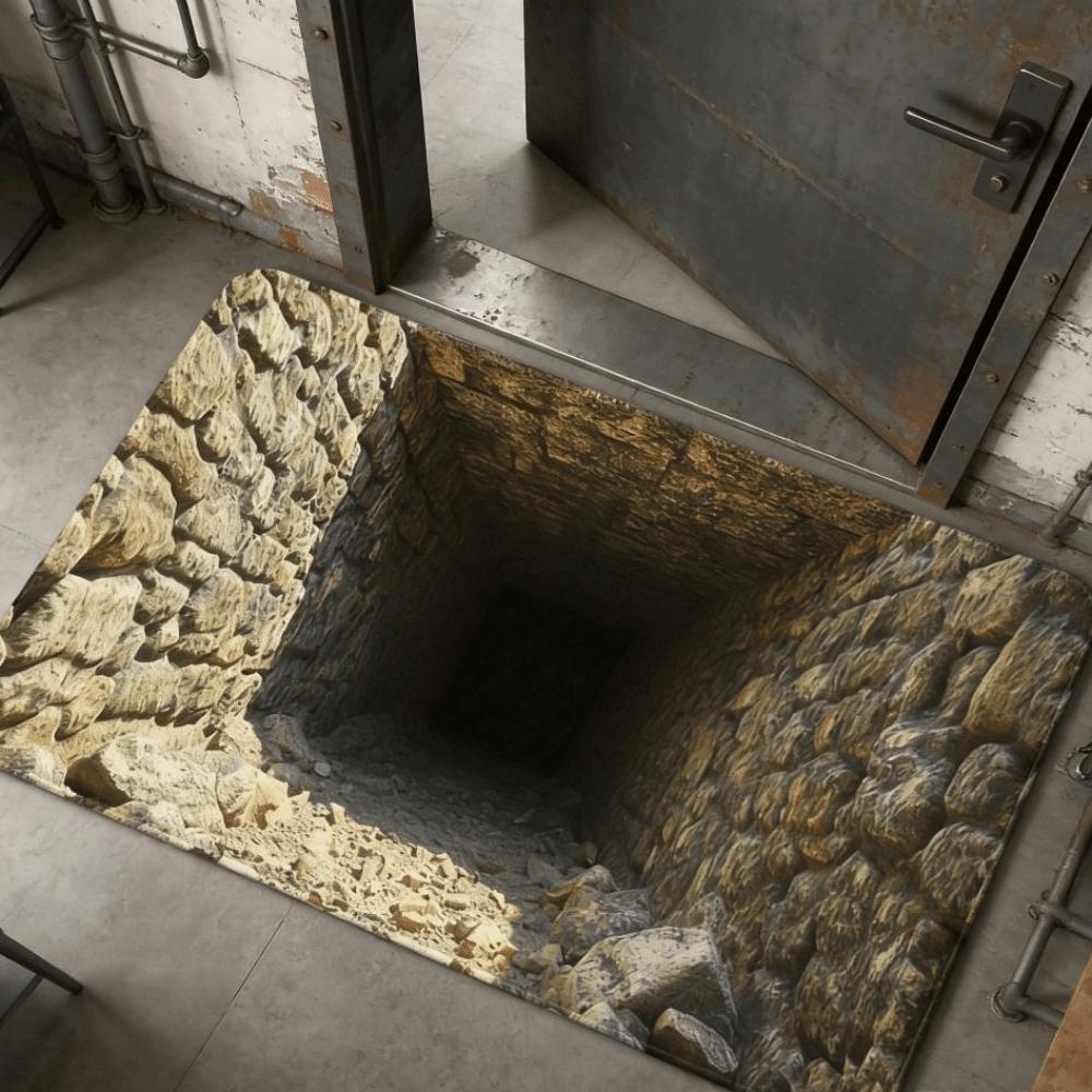 3D Flat Optical Illusion Doormat Non-slip Bedroom Door Rug Creativity Bathroom Carpet  Home Decor