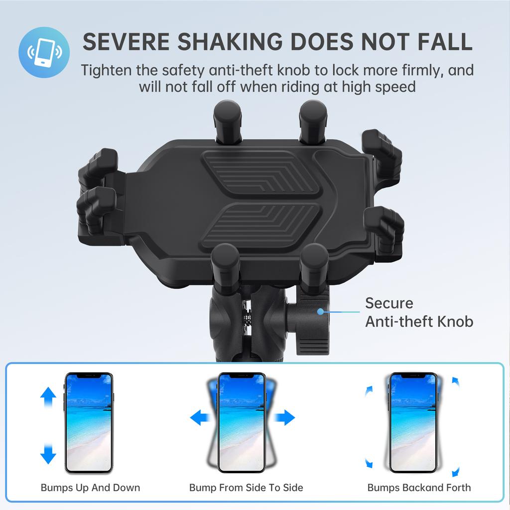 Motorcycle Bicycle Handlebar Phone Bracket QC3.0 USB Charging Mount Stand Holder