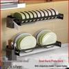 Estante de Acero Inoxidable para Almacenamiento de Tazones y Utensilios de Cocina Montado en la Pared