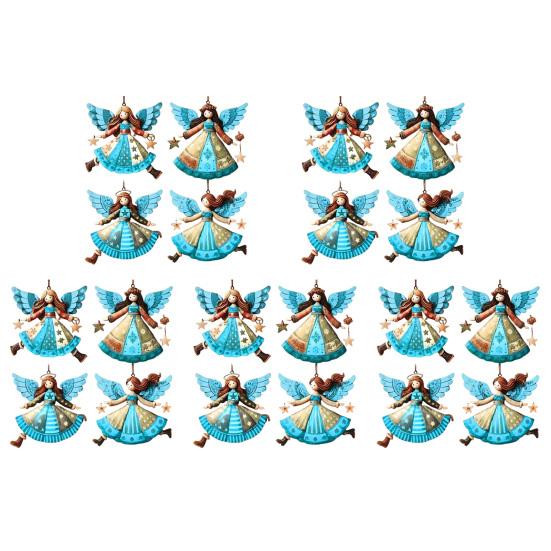 Tre Engel Julepynt Rustikk Gårdshus Engeldekorasjoner Juletre Hengepynt for Ferie Hjemmedekor