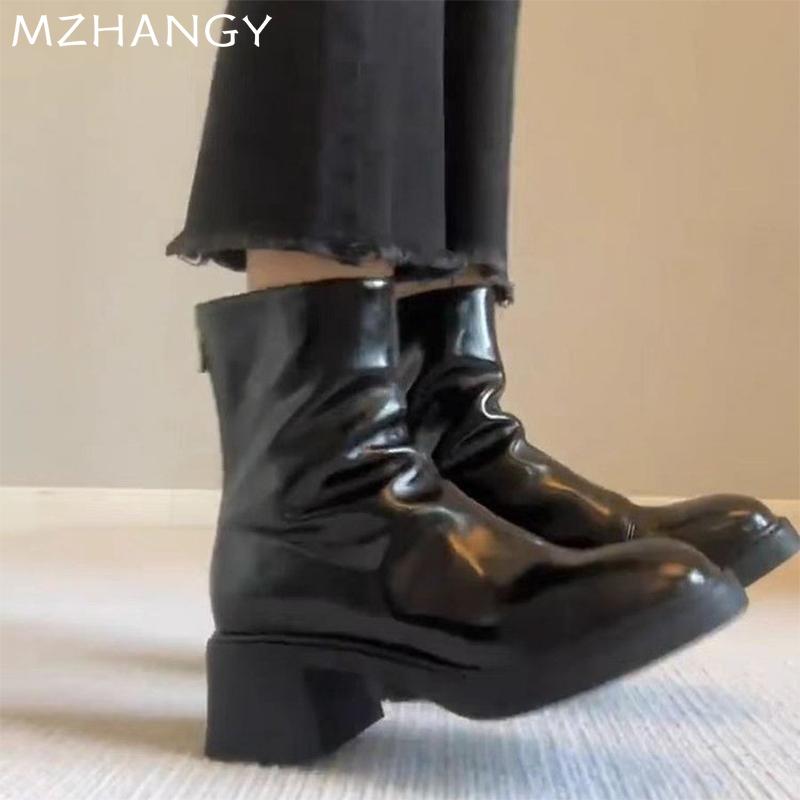 High Heels Women Ankle Boots Chunky Shoes Women Winter New Fashion Walking Shoes 2024 Trend Dress Shoes Pumps Mujer Snow Botas