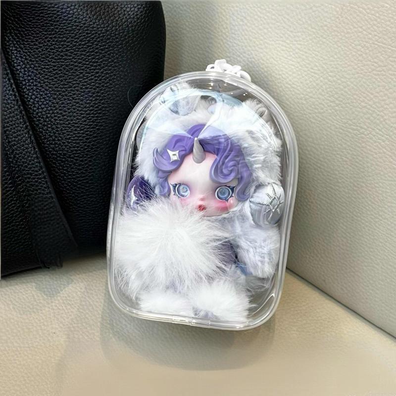 (only Bag) For SP SKULLPANDA X My Little Pony Series Doll Transparent Dustproof Pain Bag Doll PVC Display Storage Bag