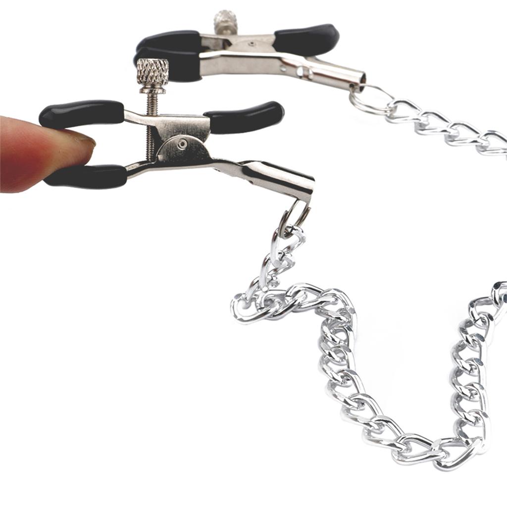 Nipple Clips Clamps Nipple Adjustable Pressure Breast Clamps Stainless Steel Non Piercing Nipple Rings For Women/Men
