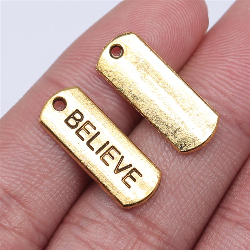 10pcs Believe Charms Believe In Love Charms For Jewelry Making Antique Bronze Silver Color Pendants DIY Crafts Making Findings