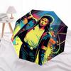 1pc Michael Jackson Dance Icon Automatic Folding Umbrella, Portable Collapsible Design, Casual Outdoor Accessory L1127120