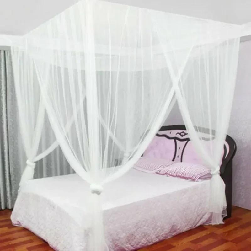 Mosquito Net Four-Door Sexy Square Canopy White Elegan Canopy Net Mosquito Repellent Outdoor Patio Insect Prevention VIE LENTE