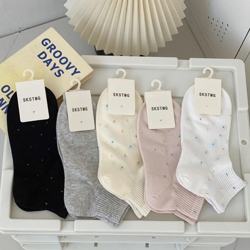 

Women s Spring and Summer Thin Cotton Mesh Breathable Short Tube Boat Socks 1 pair молоко, білий колір