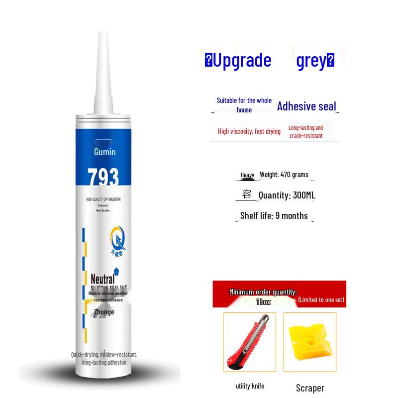 Solid Folk Glass Glue: Fast-Drying Waterproof Silicone Sealant - Weatherproof, Mildew-Proof, Transparent & White Porcelain Glue
