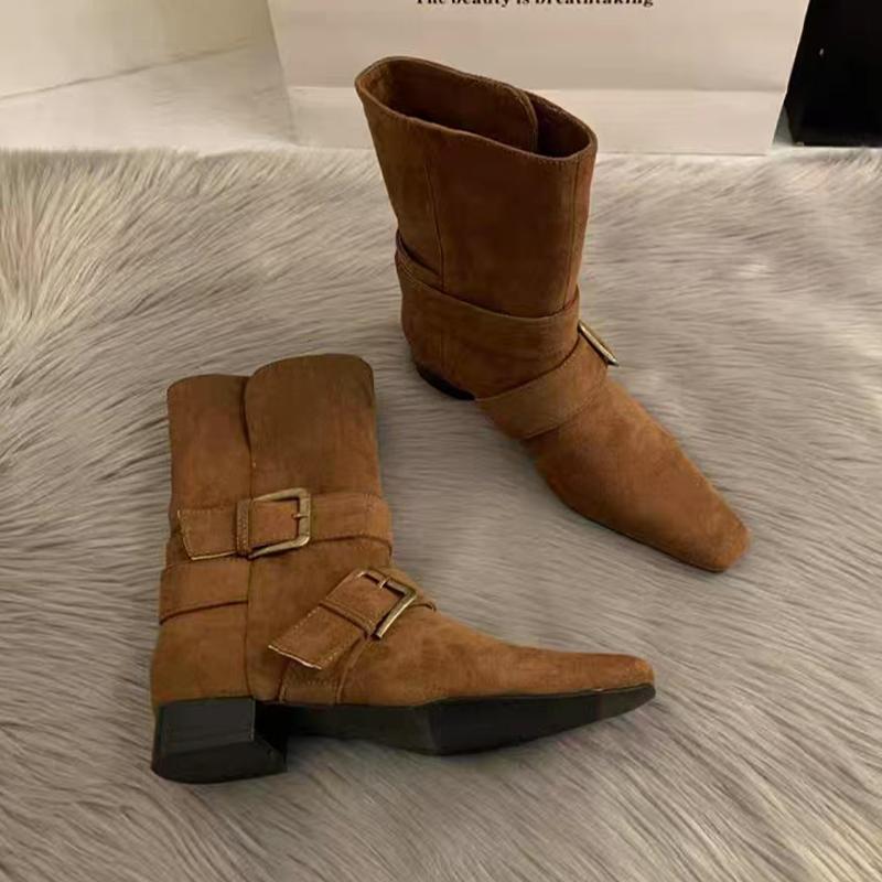 Fashion Ankle Boots for Women Suede Pointed Toe Fashion Shoes Sexy Luxury Woman Winter Botas 2025 New Designer Dress Zapatos Mujer Boots