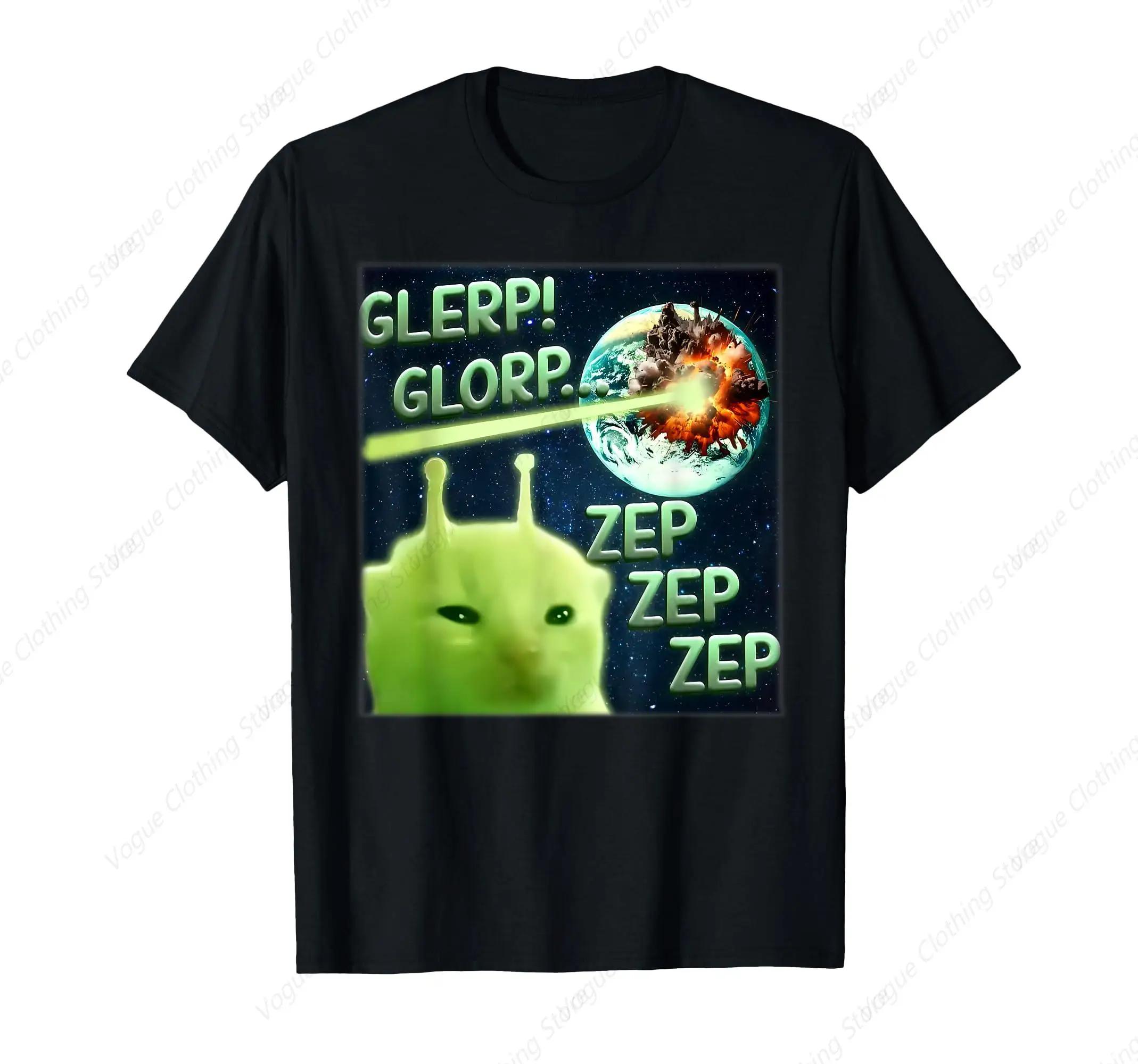 

Erm What The Meep Funny Alien Cat Dank Meme Brainrot T-Shirt Fashion Short Sleeves Comfortable Soft Sport Leisure Tops L