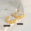 Simple Lightweight Non-fading Geometric Stud Earrings Plated with Real Gold, Fashionable Titanium Steel Jewelry for Women