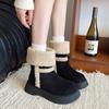 Women's Thick-soled Mid-calf Two-wear Winter Warm Fur an Inner Lining Plush Snow Boots Non-slip Wear Casual Sports Martin Cotton Boots